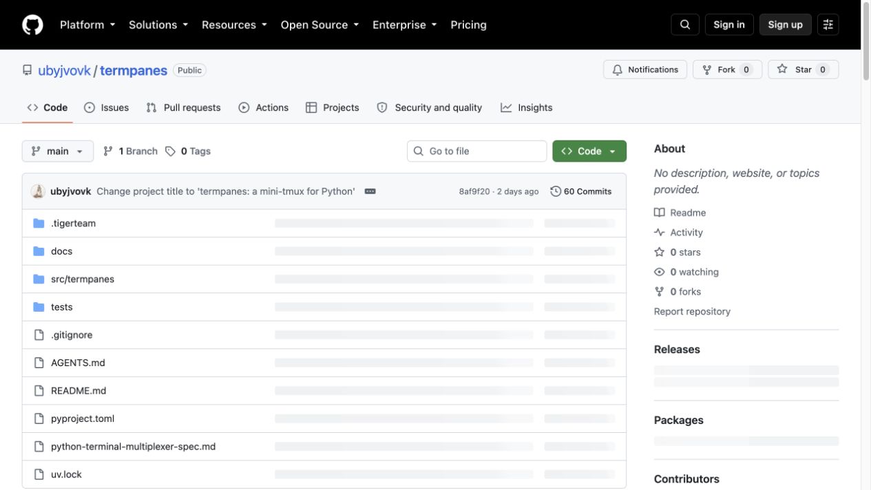 GitHub repository preview for termpanes